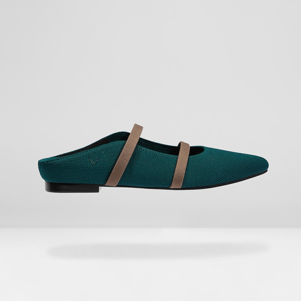 Elle Pointy Sandals in Deep Peacock | Women's Sustainable and Stylish Shoes | VIVAIA