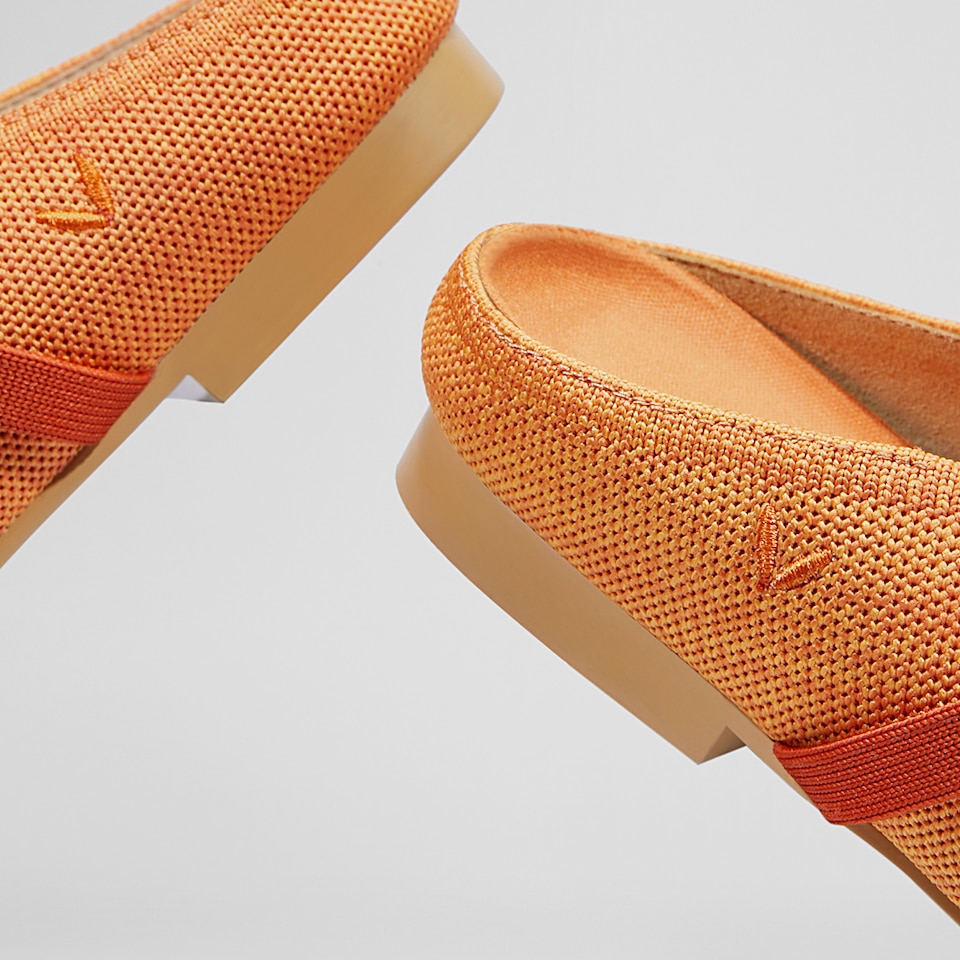Elle Pointy Sandals in Coral Orange | Women's Sustainable and Stylish Shoes | VIVAIA