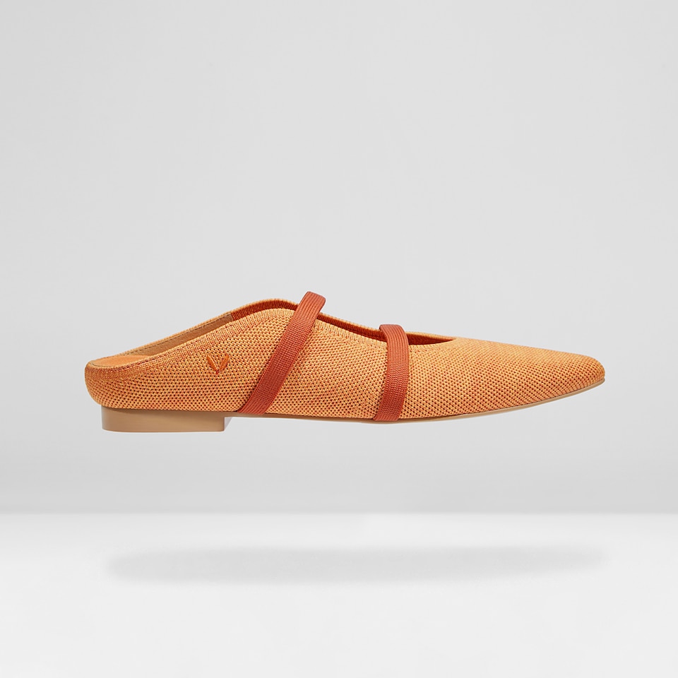 Elle Pointy Sandals in Coral Orange | Women's Sustainable and Stylish Shoes | VIVAIA
