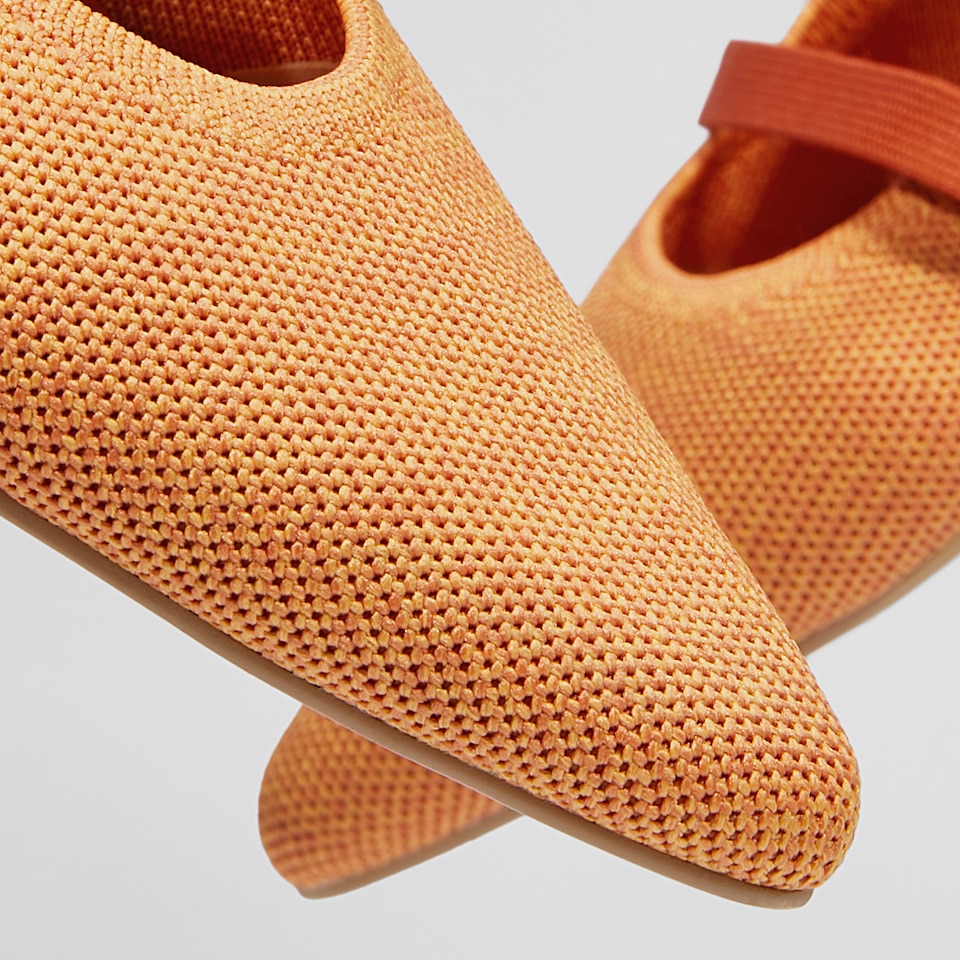 Elle Pointy Sandals in Coral Orange | Women's Sustainable and Stylish Shoes | VIVAIA