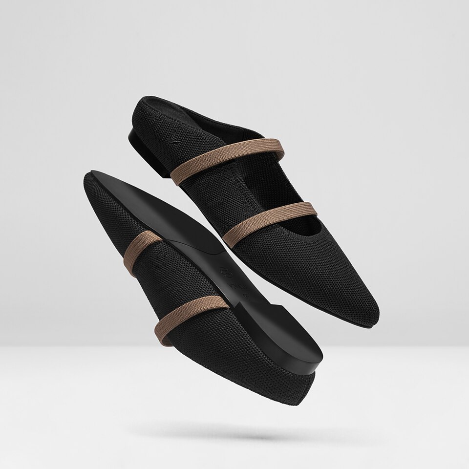 Elle Pointy Sandals in Deep Ebony | Women's Sustainable and Stylish Black Shoes | VIVAIA