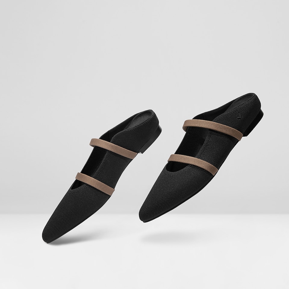 Elle Pointy Sandals in Deep Ebony | Women's Sustainable and Stylish Black Shoes | VIVAIA