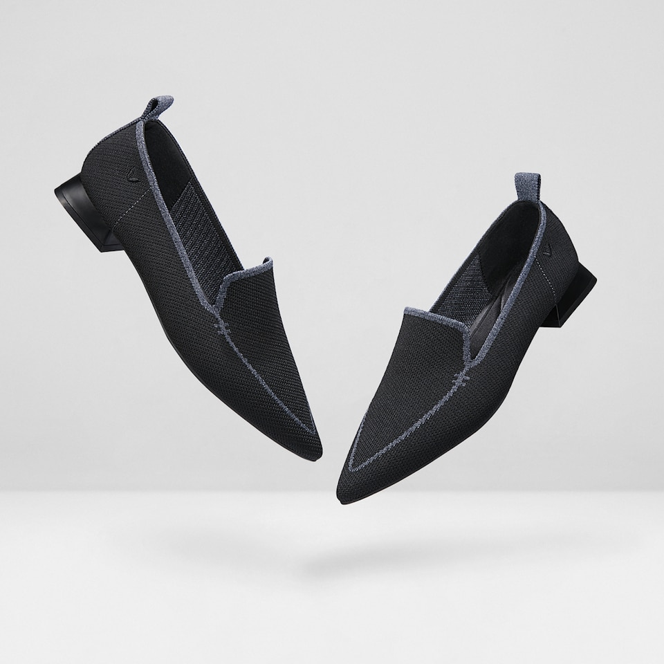 Doreen Pointy Loafers in Black | Women's Sustainable, Washable and Stylish Shoes | VIVAIA