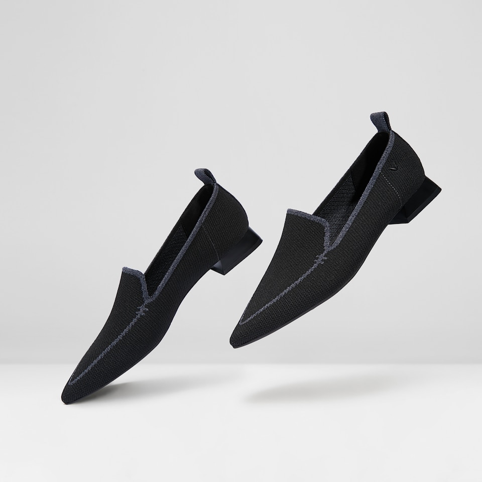 Doreen Pointy Loafers in Black | Women's Sustainable, Washable and Stylish Shoes | VIVAIA