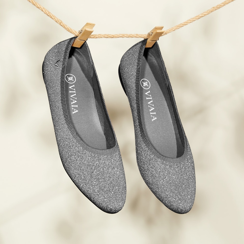 Tamia Bella Round-toe Flats in Smoke Gray | Women's Sustainable, Washable and Stylish Shoes | VIVAIA