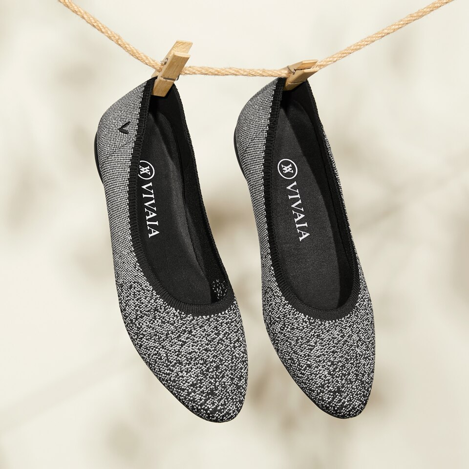 Tamia Bella Round-toe Flats in Rich Grey | Women's Sustainable, Washable and Stylish Shoes | VIVAIA