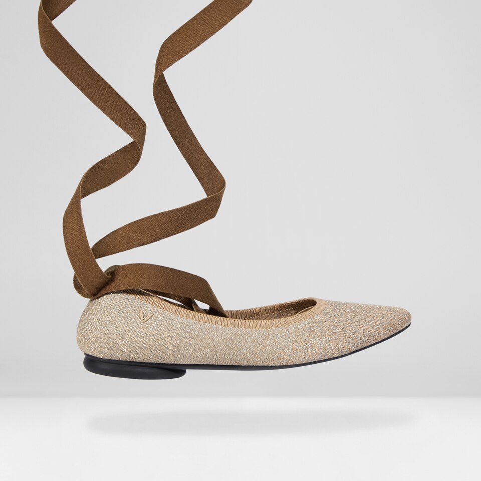 Tamia Bella Round-toe Flats in Light Khaki | Women's Sustainable, Washable and Stylish Shoes | VIVAIA