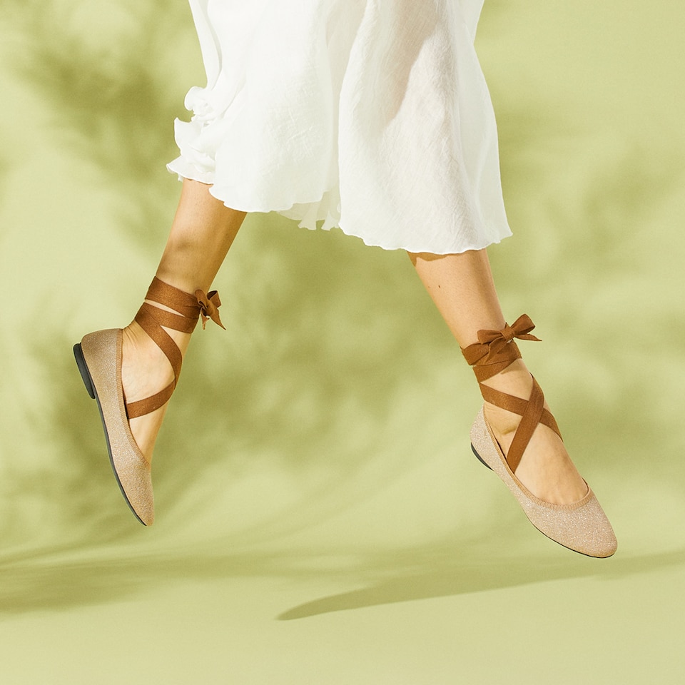 Tamia Bella Round-toe Flats in Light Khaki | Women's Sustainable, Washable and Stylish Shoes | VIVAIA