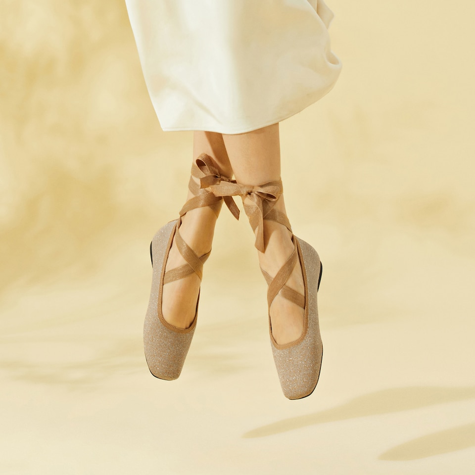 Merry Square-toe Ballerina Flats in Light Khaki | Women's Sustainable,Washable and Stylish Shoes | VIVAIA