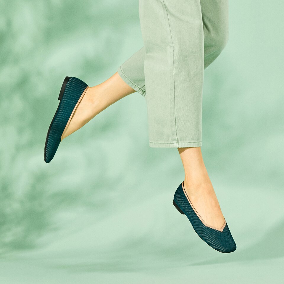 Margot Square-toe Flats in Sacramento Green | Women's Sustainable, Washable and Stylish Shoes | VIVAIA