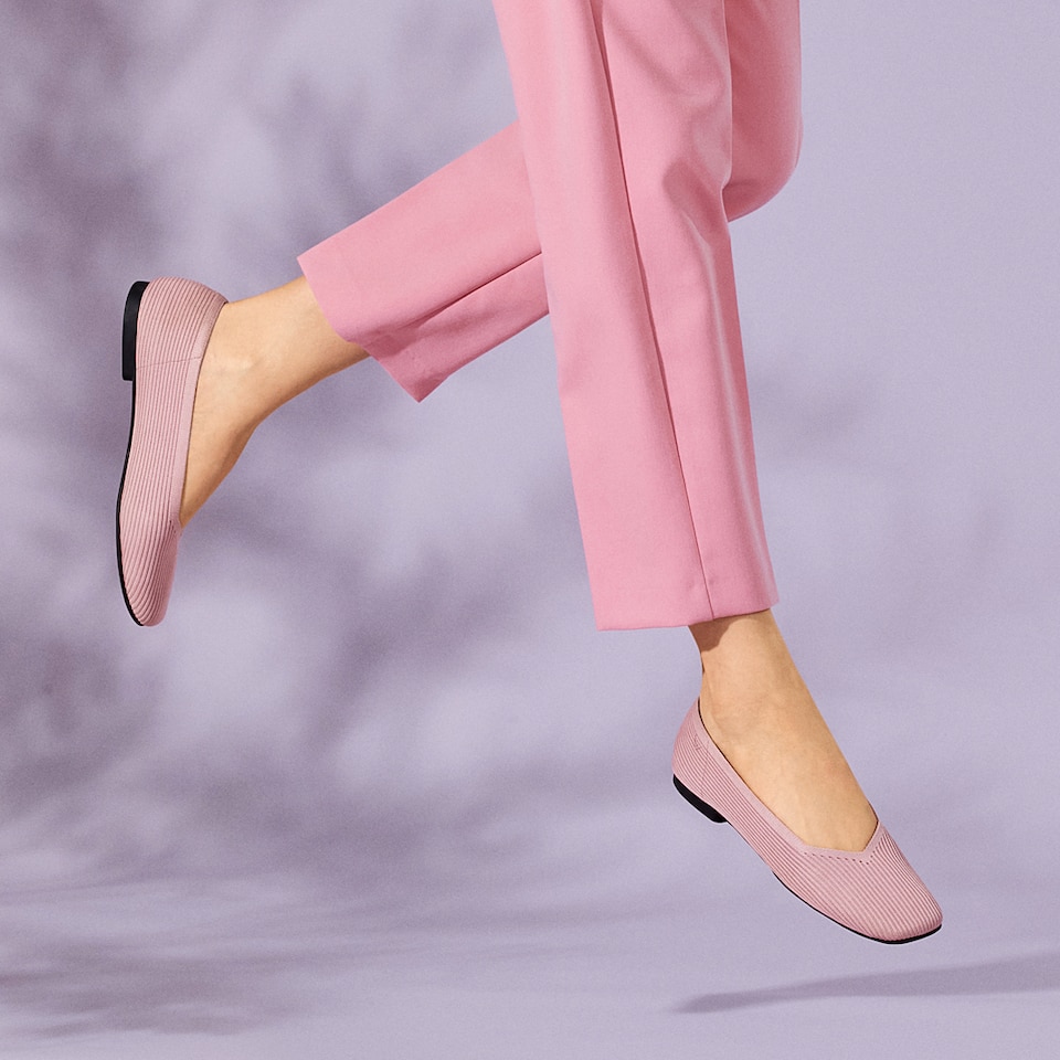 Margot Square-toe Flats in Ash Rose | Women's Sustainable, Washable and Stylish Shoes | VIVAIA
