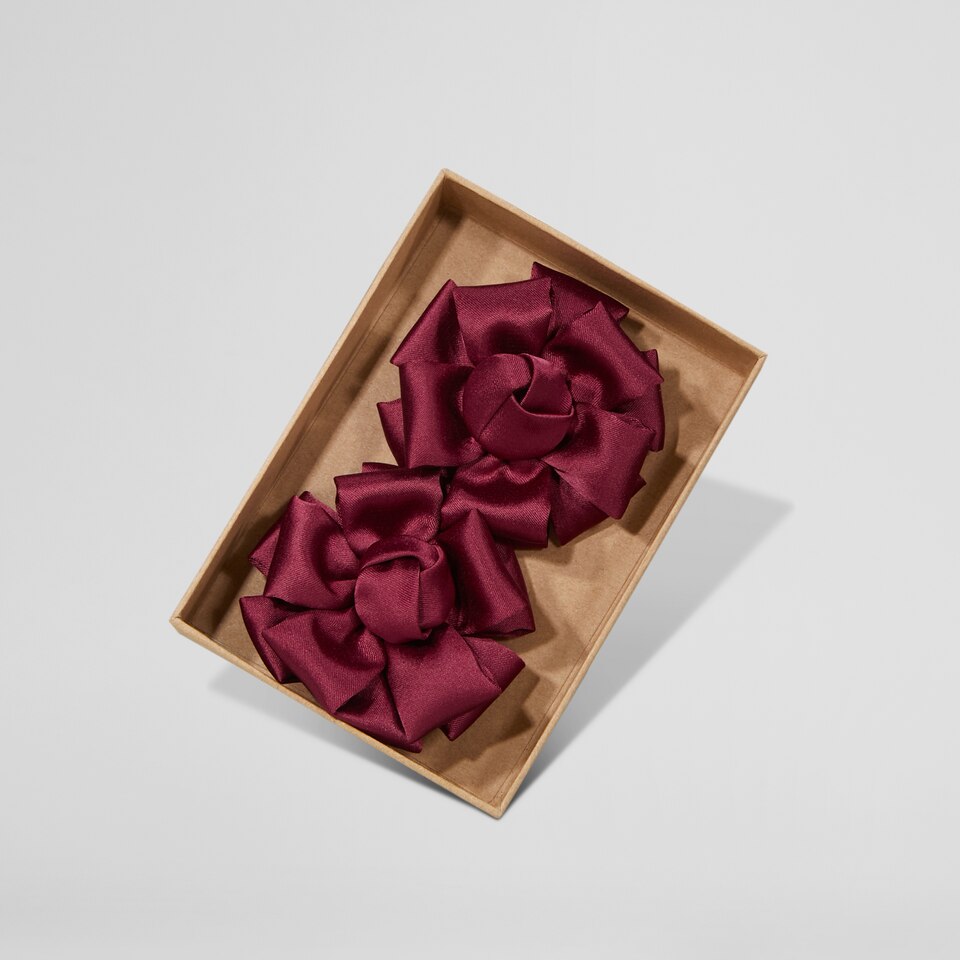 Clara Removable Bows Burgundy - Adorn Your VIVAIA Shoes