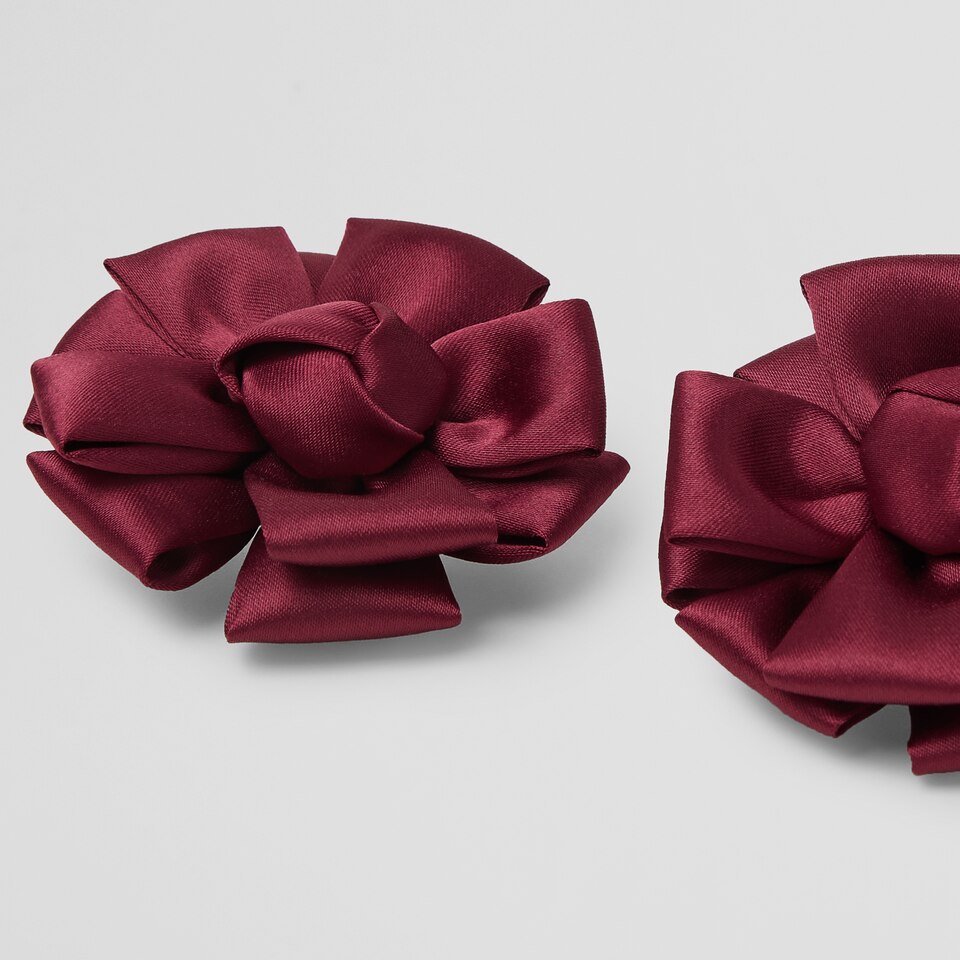 Clara Removable Bows Burgundy - Adorn Your VIVAIA Shoes