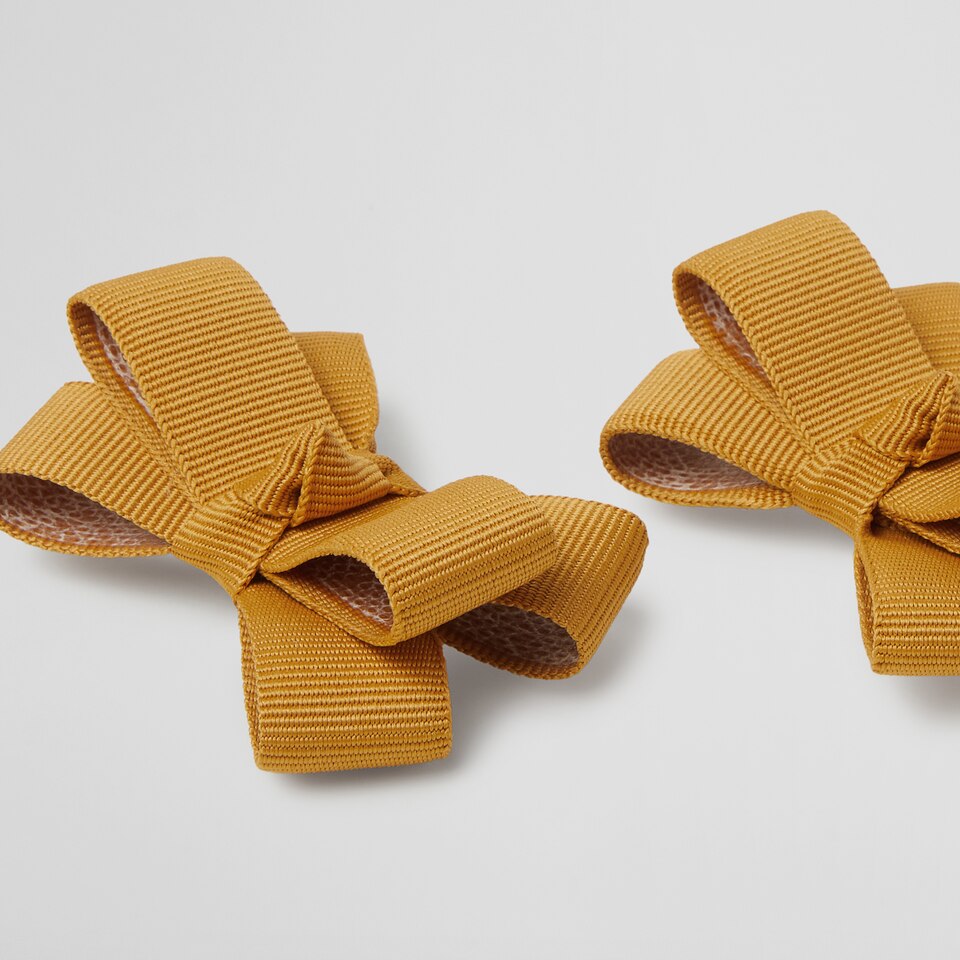 Dora Removable Bows in Ginger Yellow | Adorn Your VIVAIA Shoes