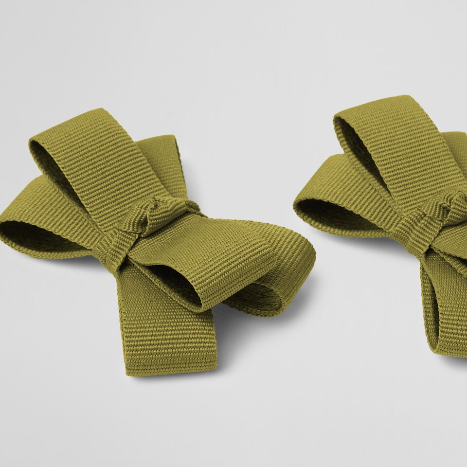 Dora Removable Bows in Olive Green | Adorn Your VIVAIA Shoes