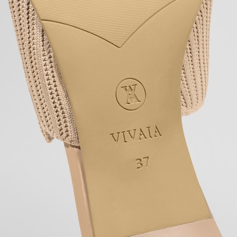 Jade Square-toe Heeled Sandals in Almond | Women's Sustainable and Stylish Shoes | VIVAIA
