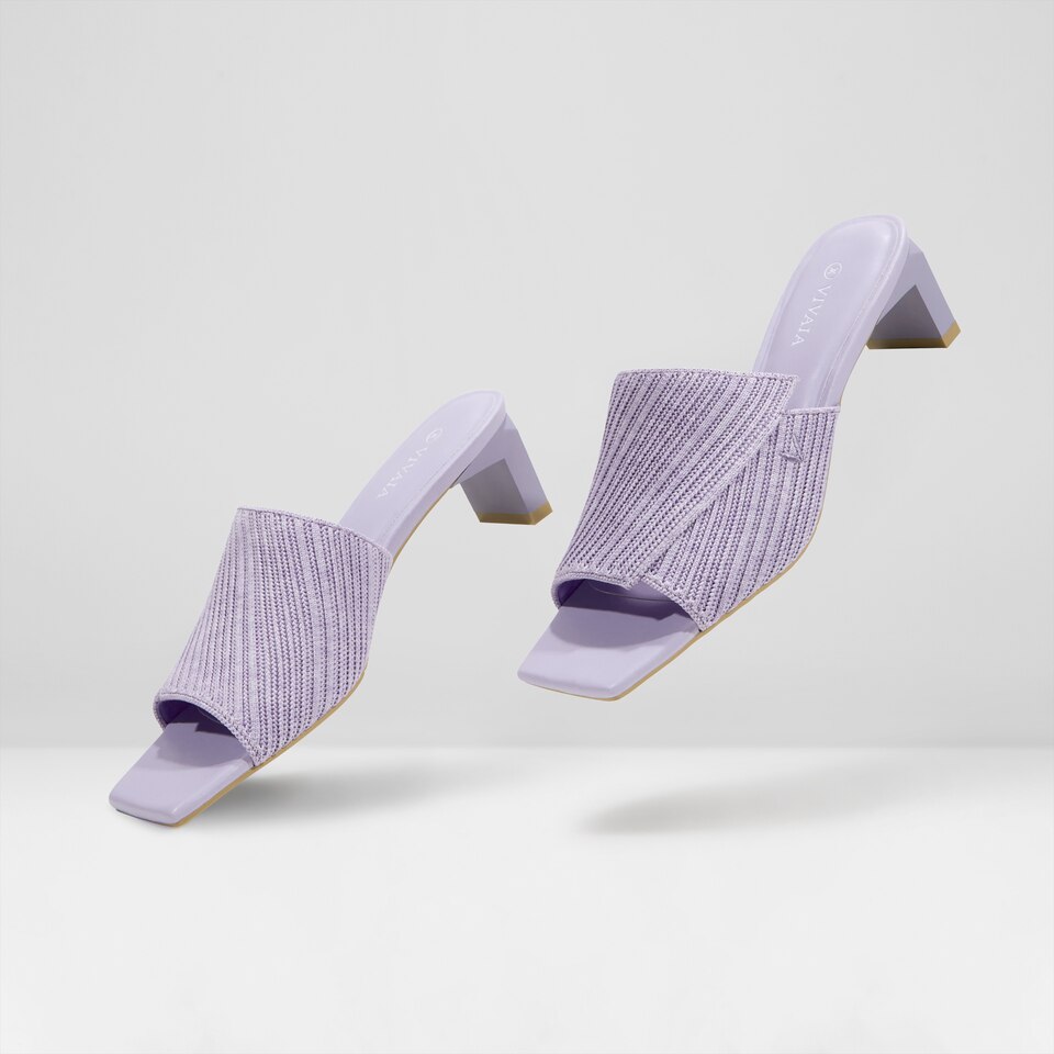 Jade Square-toe Heeled Sandals in Lavender | Women's Sustainable and Stylish Shoes | VIVAIA