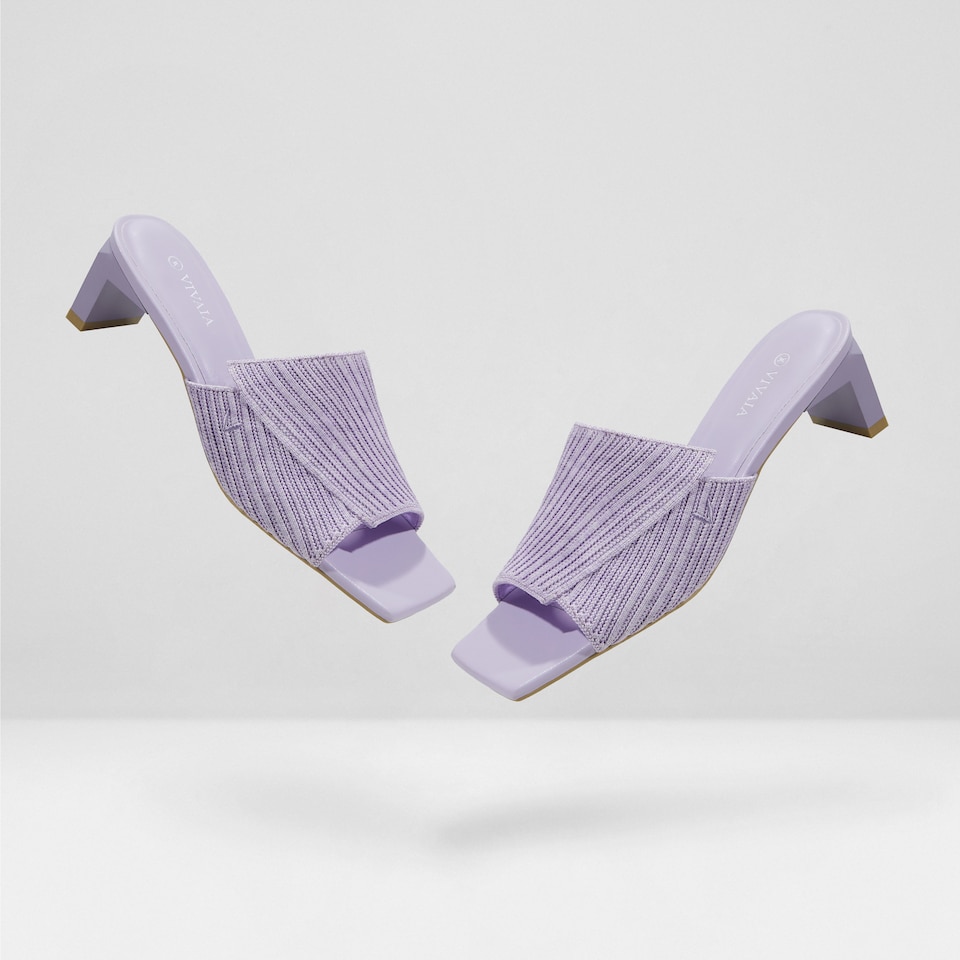 Jade Square-toe Heeled Sandals in Lavender | Women's Sustainable and Stylish Shoes | VIVAIA