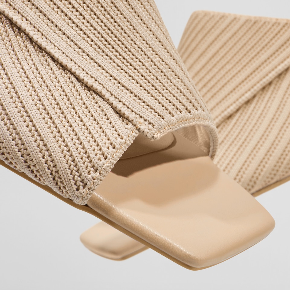 Jade Square-toe Heeled Sandals in Almond | Women's Sustainable and Stylish Shoes | VIVAIA