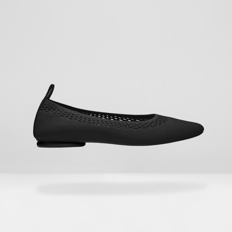 Tamia Beatrice Adjustable Ankle Wrap Round Toe Flats in Deep Ebony | Vivaia