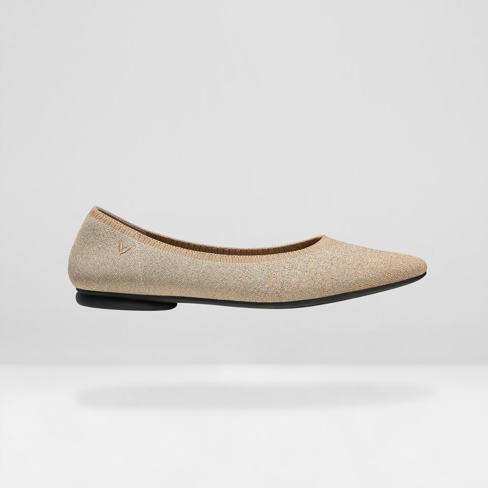 Tamia Bella Round-toe Flats in Light Khaki | Women's Sustainable, Washable and Stylish Shoes | VIVAIA