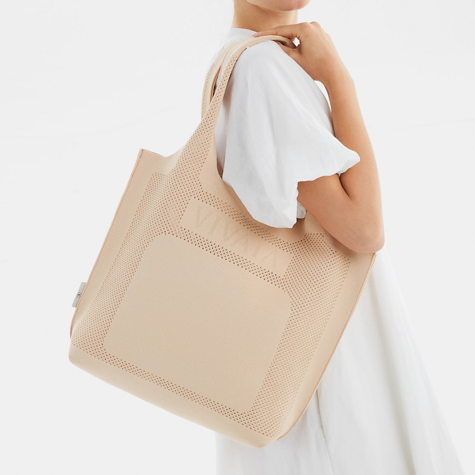 Zahara Sustainable Tote Bags in Pale Orange | VIVAIA