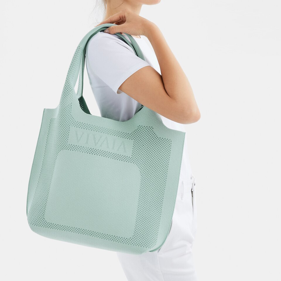 Zahara Sustainable Tote Bags in Mint Green | VIVAIA