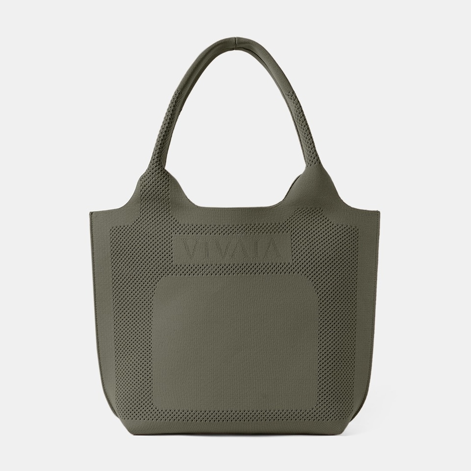Zahara Sustainable Tote Bags With Inner bag-Grey Green | VIVAIA