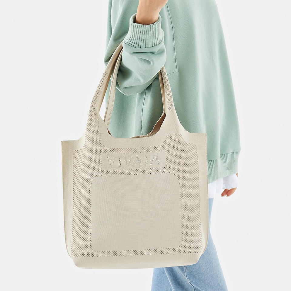 Zahara Sustainable Tote Bags With Inner bag-Pale Orange | VIVAIA