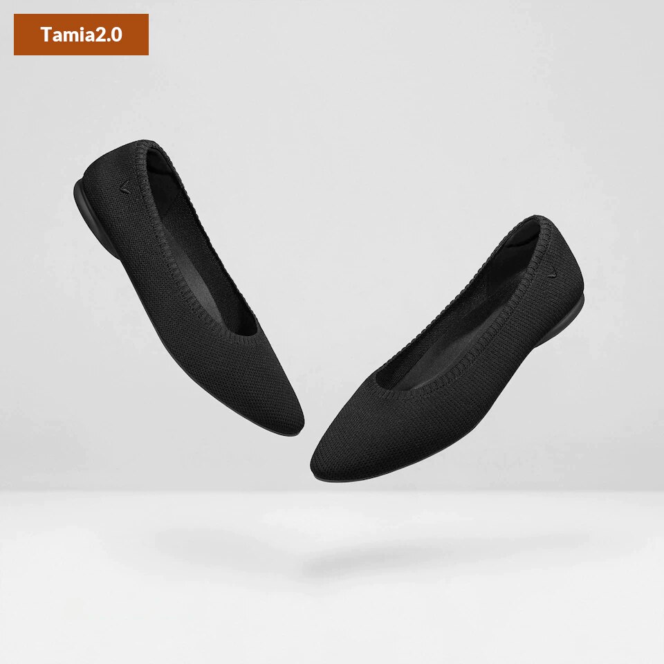 Tamia Round-Toe Ballet Flats in Black - Women's Comfortable and Washable Flat Shoes | VIVAIA
