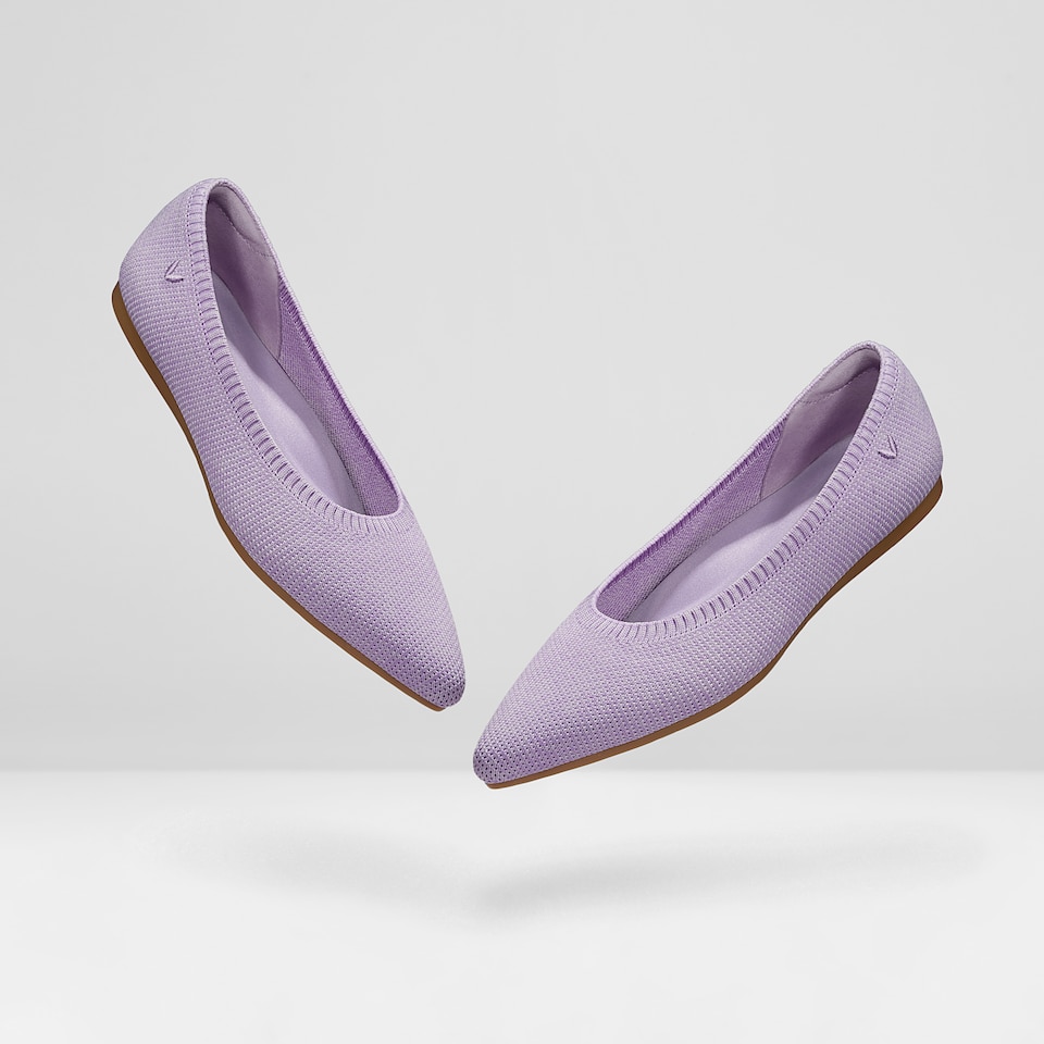 Aria5° Women Pointy Flats in (Lavender) - Sustainable & Washable Shoes | VIVAIA