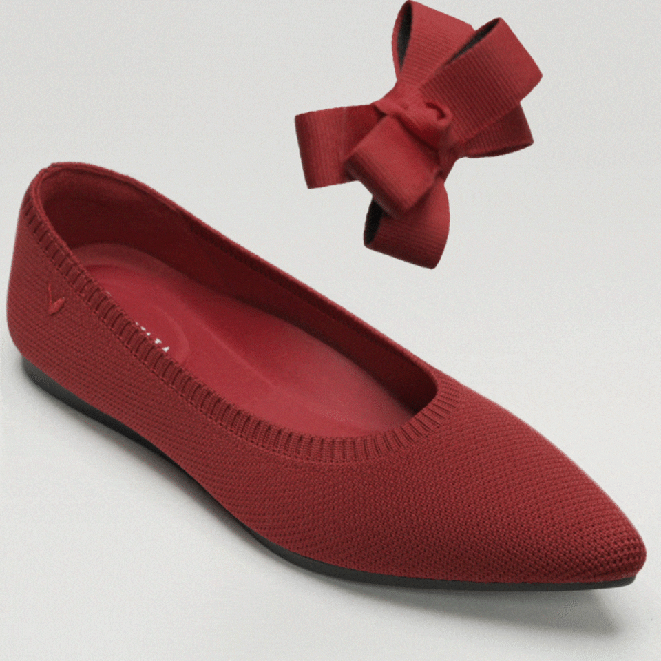 Dora Removable Bows in Ruby Red | Adorn Your VIVAIA Shoes