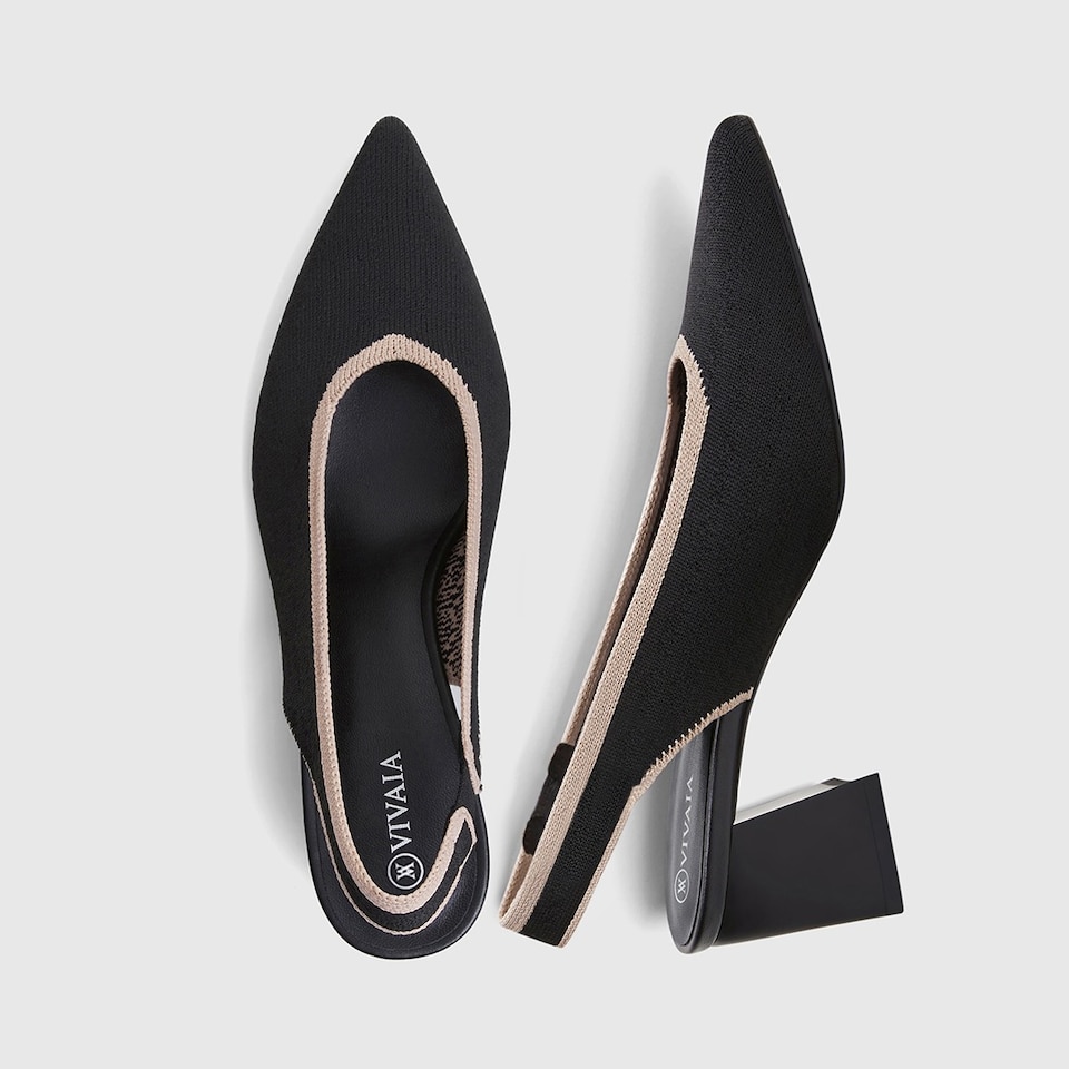 Della Pointy Heeled Sandals in Deep Ebony | Women's Sustainable and Stylish Black Shoes | VIVAIA