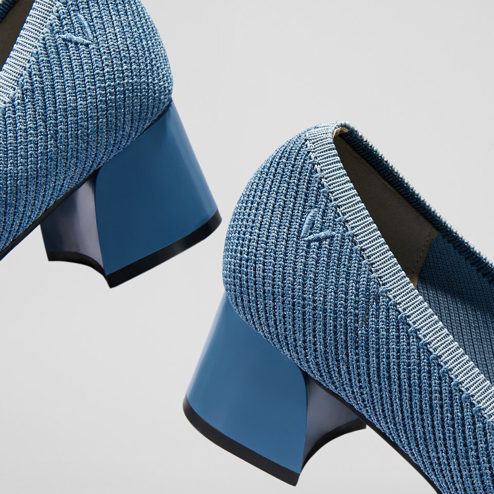 Melody Square-toe Heels in Denim Blue-Sustainable & Stylish | VIVAIA