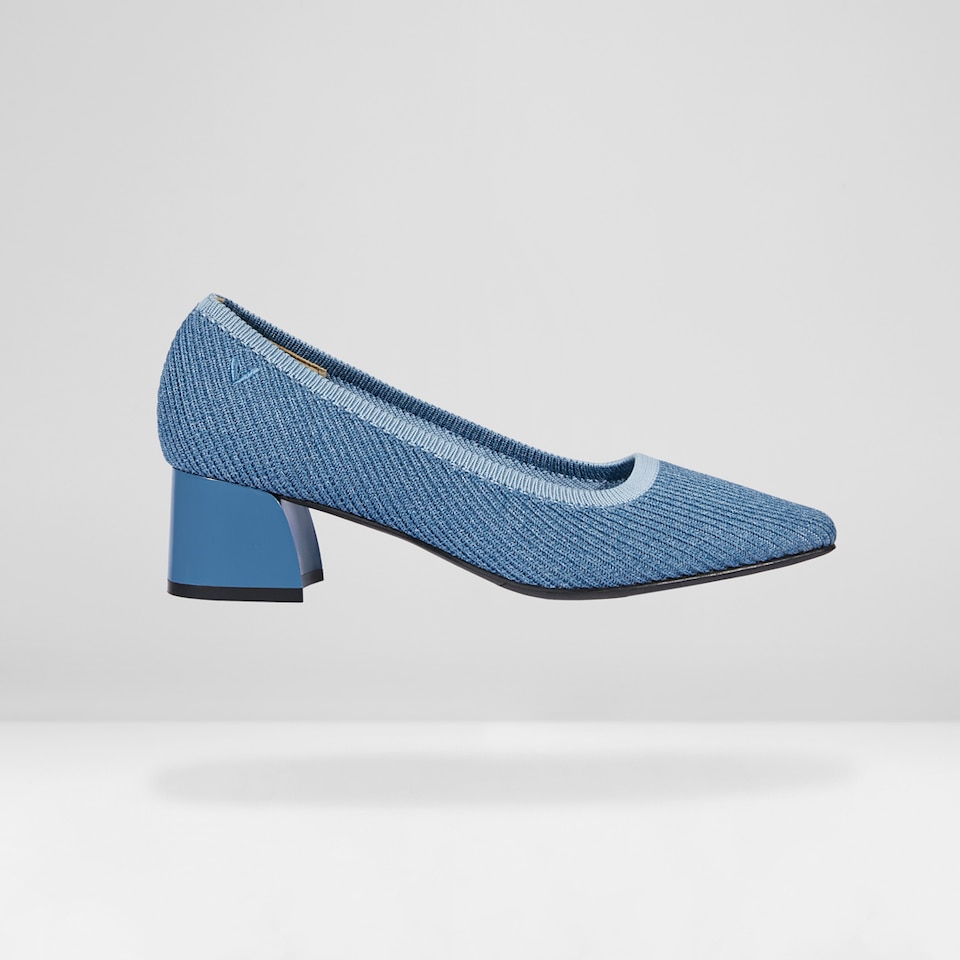 Melody Square-toe Heels in Denim Blue-Sustainable & Stylish | VIVAIA