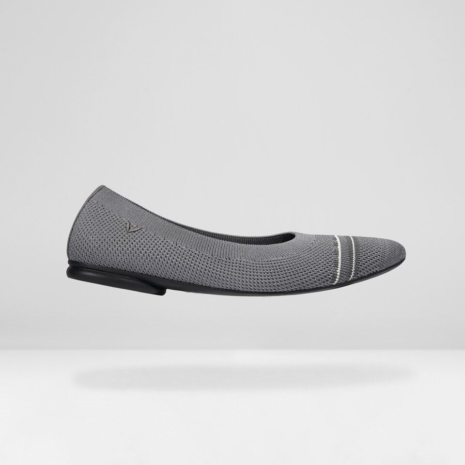 Aditi Women Ballet Flats Rich Grey Washable & Comfortable VIVAIA