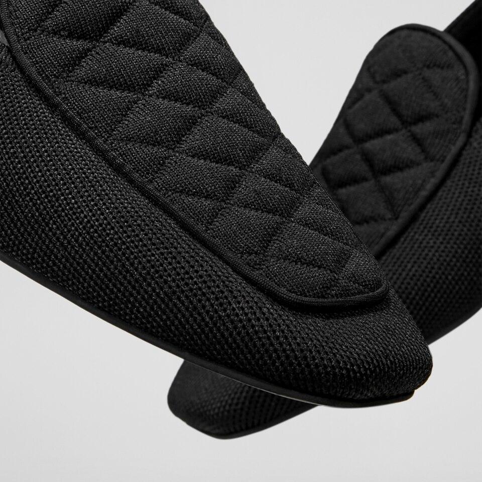 Leona Wool Square-toe Loafers in Black-Sustainable & Washable | VIVAIA